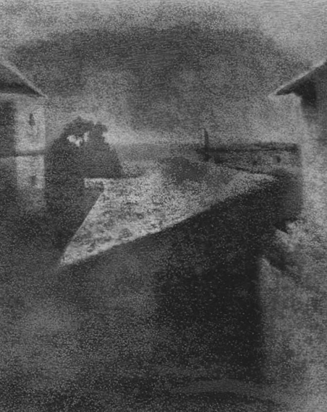 Нисефор Ньепс. Вид из окна на Le Gras[Фотография, фрагмент. 1826]
