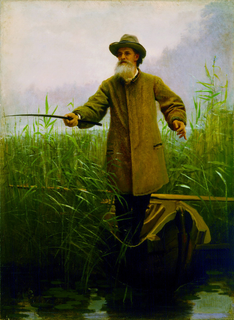И.Н. Крамской. Портрет поэта А.Н. Майкова на рыбной ловле  [1883]