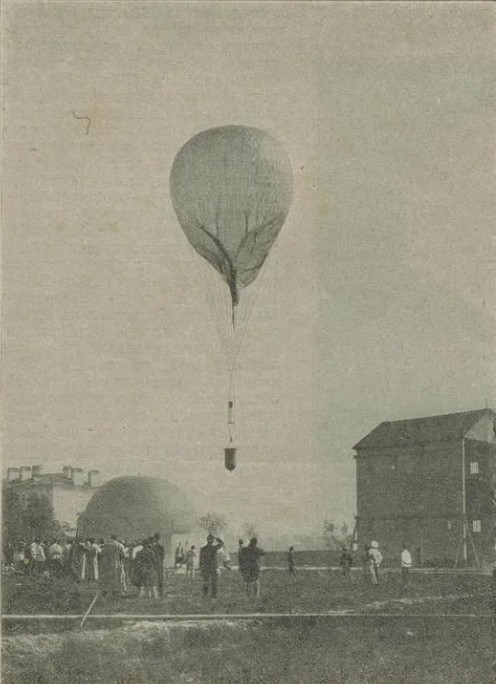 Подъем шара с метеорологическими самопишущими приборами [Петербург, 1898]