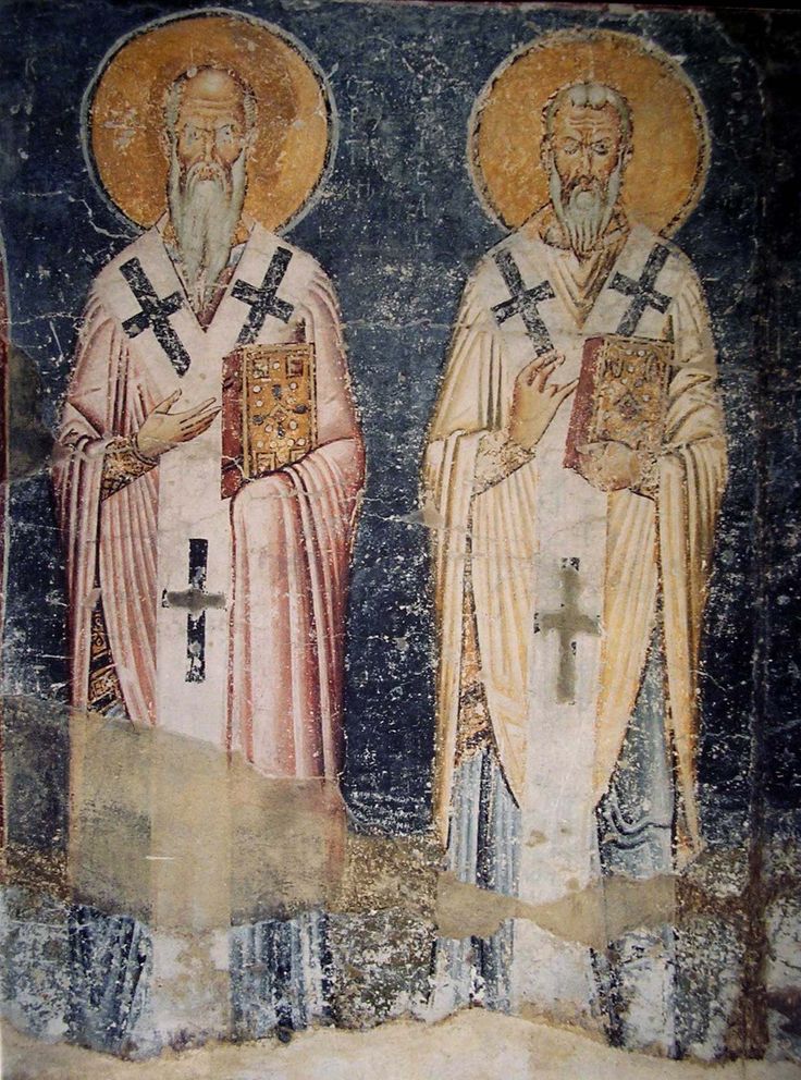 Святые Кирилл и Мефодий [фреска, сер. XI]